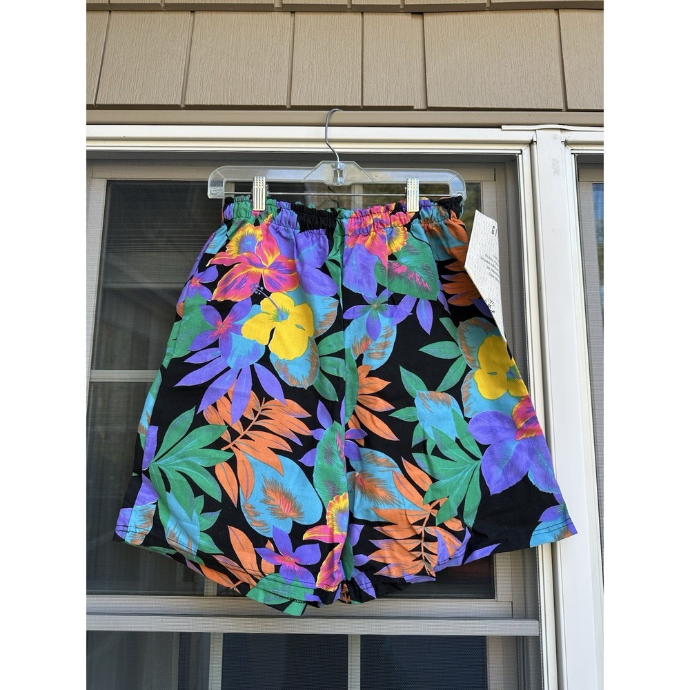 Vintage Gitano Womens Striped Colorful Shorts Size medium High Waist 90s NWT